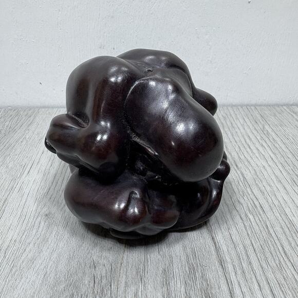 Carved Wooden Small Weeping Buddha Sculptures 3" Tall Figure Statue - Picture 1 of 7